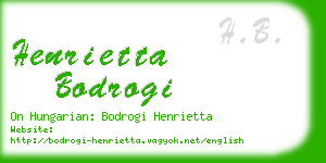 henrietta bodrogi business card